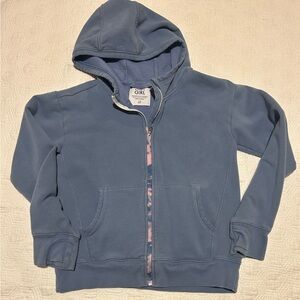 Athleta Girls' Hooded Zip Sweatshirt - Dusty Blue Size L(12)